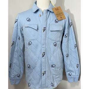 NEW One432 Stitched Shacket Shirt Small Handmade Pakistan Artisan Indie Skulls